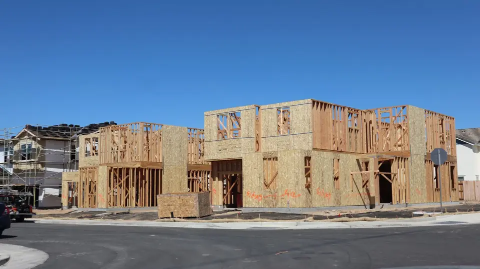 Wood framing for new two-story homes