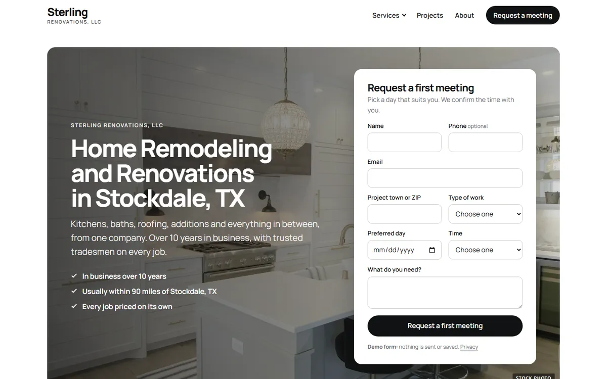 Preview of the Gallery option home page