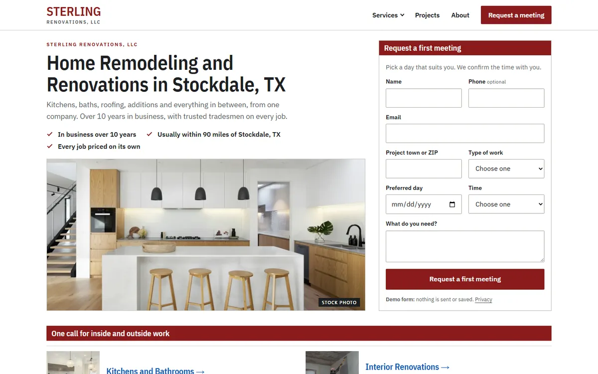 Preview of the Reference option home page