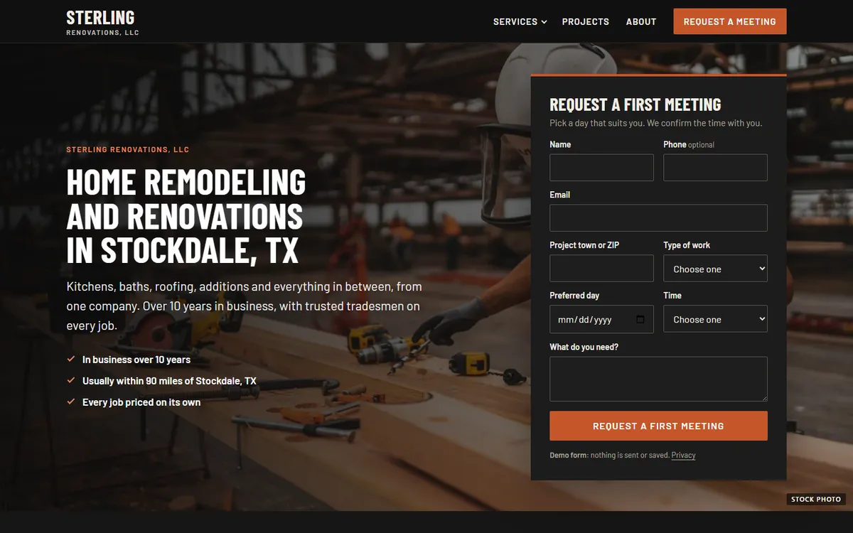 Preview of the Workshop option home page